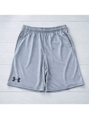 Under Armour Youth XL HeatGear Loose Athletic Shorts Grey Logo